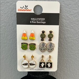 Halloween 6 Pairs Of Stud Earrings NWT